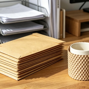 Enveloppes d'expédition rembourrées en papier kraft brun écologique, compostables et résistantes aux chocs - Product Image 1