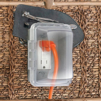 Boîtier de sortie multi-surfaces OEM IP65 en PVC, simple poste, horizontal/vertical, étanche aux intempéries, avec couvercle de protection, profondeur 3,75 pouces
