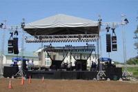 Estructura de Escenario de Aluminio para Eventos al Aire Libre, Diseño de Plataforma Elevada con Techo