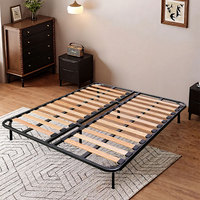 Cadre de lit king size de luxe en fer avec sommier à lattes robuste et écologique pour chambre principale et projets hôteliers