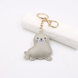 Custom Logo Little Sea Lion,cat,Animal Sea Lion, <b>Cute</b> Little CrabLeather Stereoscopic Car Keychain Pendant Luggage Accessories - Product Image 4
