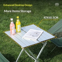 Table pliante portable en alliage d'aluminium pour pique-nique, barbecue et camping - Conception multifonctionnelle