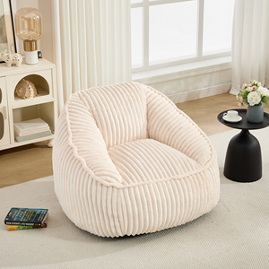 Plush <b>Corduroy</b> Bean <b>Bag</b> Chair Fluffy Floor Seat with Armrests Soft Lounge Sofa for Living Room - Product Image 3