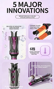 Fer à boucler automatique rotatif à baril long avec affichage LED et technologie PTC, pour des boucles parfaites et un coiffage facile - Product Image 6