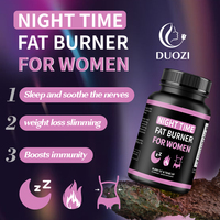 Cápsulas DUOZI OEM para Mujeres, Quemador de Grasa Herbal Nocturno, Calmante para los Nervios y para Dormir, 100% Natural