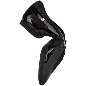 Nouvelle version – Chaussures de danse latine modernes à talon plat noir, double usage, pour hommes, en cuir verni souple, idéales pour l'entraînement des enseignants - Product Image 5