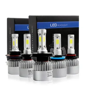 Super Bright H13 9008 H/L 3-SIDE COB Chips S2 LED Headlight 360 Degree Lighting Beam Front Lamps Bulbs 72W 8000LM 6K White