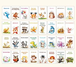 Cartes d'inspiration positives « Adorables Animaux Allemands » (32 cartes) – Outils d'apprentissage social pour enfants - Product Image 2