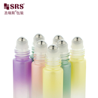 Flacon roll-on en verre 10 ml personnalisé à dégradé de couleurs, couleur claire et fraîche, pour produits de soin