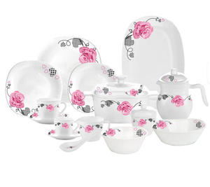 Ensemble de vaisselle en <span class=keywords><strong>verre</strong></span> opale blanc, 65 pièces, <span class=keywords><strong>verre</strong></span> opale trempé résistant à la chaleur, assiette, bol, tasse, ensemble <span class=keywords><strong>complet</strong></span> de vaisselle de table, vente en gros - Product Image 3
