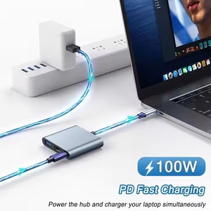 Hub 3 en 1 tipo C a HDTV 4K USB3.0 PD100W estación de acoplamiento de carga rápida Plug and Play Adaptador convertidor USB C para <span class=keywords><strong>Notebook</strong></span> - Product Image 4