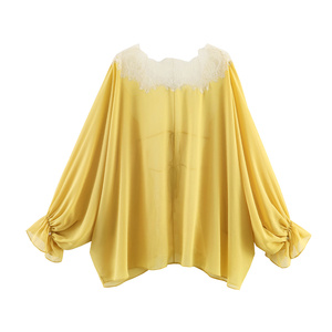 PB&ZA Groothandel Zomer Nieuwe Stijl Kant-versierde Chiffon <span class=keywords><strong>Blouse</strong></span> met Geruite Bell Mouwen, Design Top 9038832 - Product Image 2