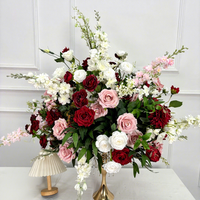 Boule de fleurs en soie rouge et rose LUYI, nouveau design, décoration de mariage, 60 cm, centre de table, magnifique boule de fleurs