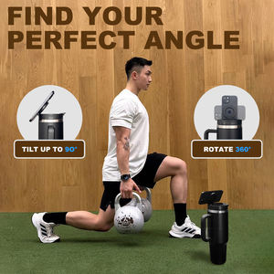 Magnetic 40oz Classic Double Wall Stainless Steel Tumbler with <b>Handle</b> and <b>Phone</b> Mount for Camping-Eco-Friendly - Product Image 5