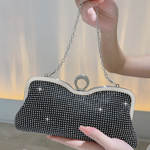 Bolso de Mano de Lujo con Cristales de Alta Calidad para Fiesta, Cartera de Noche con Pedrería para Mujer, con Cadena - Product Image 2