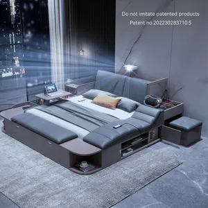 Modern мульти-функции воспроизведения музыки динамик смарт-кровать с проекторами bioscopes Лидер продаж Интеллектуальный мебель для спальни Наборы