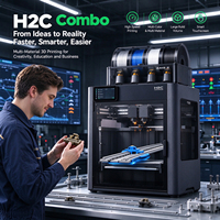 Printer 3D FDM Bambu Lab H2C Combo Original Baru, Pencetakan Multi Warna PLA, Versi Internasional, Tidak Terkunci, WiFi Gratis