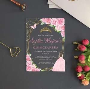 <span class=keywords><strong>Carte</strong></span> <span class=keywords><strong>d</strong></span>'invitation personnalisée florale <span class=keywords><strong>d</strong></span>'<span class=keywords><strong>anniversaire</strong></span> de <span class=keywords><strong>princesse</strong></span> seize ans <span class=keywords><strong>carte</strong></span> <span class=keywords><strong>d</strong></span>'invitation roses acryliques claires douces avec enveloppe - Product Image 6