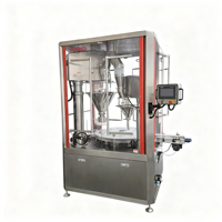 Ligne de remplissage entièrement automatisée pour poudres de nutrition sportive, doseur à vis sans fin servo-contrôlé, solution d'embouteillage à haut rendement