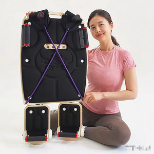 Macchina per <span class=keywords><strong>Pilates</strong></span> 6-in-1 Portatile in Legno d'Acero, Regolabile, per Palestra Domestica, Modellamento del Corpo, <span class=keywords><strong>Aerobica</strong></span> e Stretching - Product Image 3