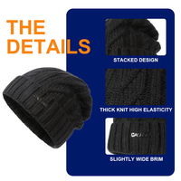 Gorro de Punto Grueso Extra Grande, Personalizado con Bordado y Logotipo Metálico, Gorro de Invierno Cálido Unisex, Gorros de Punto con Logotipo Personalizado