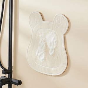 Bathroom Back <b>Scrub</b> Massage Easy to Clean Tool Sponge Removal Belt Exfoliating Bear Silicone <b>Brush</b> Bath Body Shower Scrubber - Product Image 3