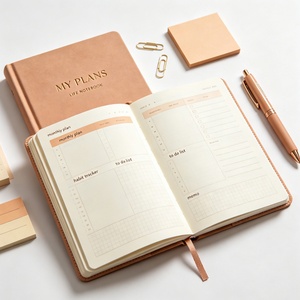 Agenda Personalizada A5, Impresión de Agenda, Cuaderno de Cuero PU sin Fecha para Oficina, Escuela, Regalo - Product Image 1