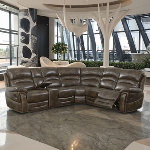 Sofá de esquina reclinable de cuero Air de bienvenida caliente con consola de almacenamiento extensible para salas de estar muebles para el hogar - Product Image 1