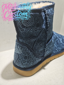 Botas de Nieve Personalizadas Meckmanly para Mujer, Color Azul Marino, con Estampado Jacquard, Forro de Piel Cálido para Invierno, Suela de Goma - Product Image 2