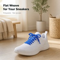 Lacets plats ovales en polyester tissé de 6 mm, couleur unie, pour baskets et chaussures de sport, marque YST, vente en gros, OEM, ODM