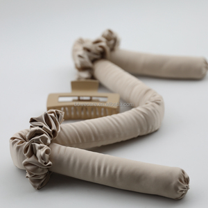 Sin calor 100% Mulberry 22mm banda de pelo de seda rizador de seda rodillo de pelo cinta sin calor juego de rizos de pelo con Scrunchies - Product Image 4
