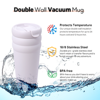 Vaso Térmico de Acero Inoxidable de Doble Pared con Aislamiento al Vacío, Diseño de Nube, Tapa para Beber Directo, Precio de Fábrica, Personalizable, para Viajes