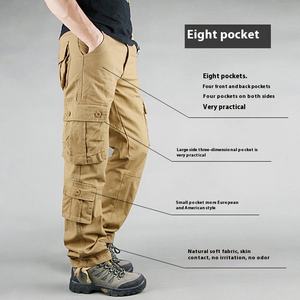 Wholesale Customized <strong>Men's</strong> Tactical Cargo <strong>Trousers</strong> Pants Multiple Pockets Cargo Pants for <strong>Men</strong> - Product Image 3