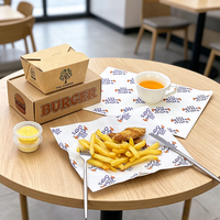 Papier d'emballage alimentaire jetable, imperméable et résistant à la graisse, personnalisé en gros, pour frites