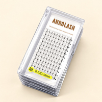 Anrolash Éventails de cils préfabriqués faits main en plumes, légers, 12 rangées, base fine et pointue, pour extensions de cils professionnelles volume, faciles à poser