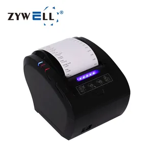 Zywell wall printing 80mm usb wifi thermal receipt printer machine with cutter and cash drawer port zy606