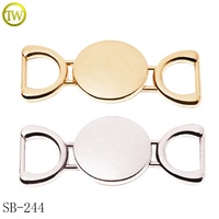 Boucle de réglage en alliage métallique personnalisée pour chaussures, accessoire de décoration pour lacets, boucle en D avec logo pour talon de femme