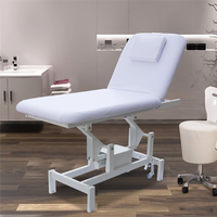 Table de massage électrique moderne blanche à 2 moteurs réglable pour salon de beauté et spa, traitement facial, usage commercial