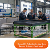 Pérgola de aluminio estilo adosado de 3x3x2.5m, tipo gazebo resistente con techo de policarbonato hueco de 6mm