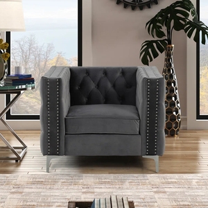 Ensemble de meubles de salon de luxe en velours pour grande maison, fauteuils modernes, collection complète D62 1+2+3 - Product Image 2