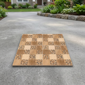 Carreaux de sol en porcelaine de qualité supérieure, style rustique, 400x400 mm (40x40 cm), pour parking, jardin et allées extérieures - Product Image 1