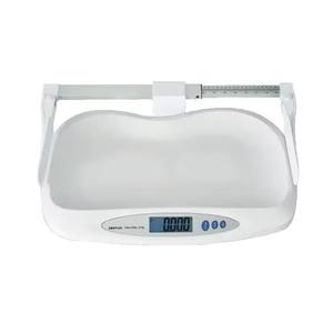 เครื่องชั่งน้ำหนักเด็กแบบพกพา พร้อมไม้บรรทัดวัดส่วนสูง สีขาว รูปทรงสี่เหลี่ยมผืนผ้า ใช้พลังงานจากแบตเตอรี่ สำหรับวัดน้ำหนักและความสูงของทารกแรกเกิด - Product Image 2