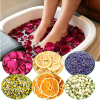 Kelopak Mawar Kering Alami Profesional Portabel Bunga Asli Kelopak Melati Jeruk Kering untuk Mandi Kaki & Tubuh, Spa, Konfeti Pernikahan, Dekorasi Rumah