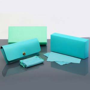 Vente en gros de boîtes à lunettes de soleil personnalisées de haute qualité avec logo coloré, ensemble d'emballage, étui à lunettes en PU - Product Image 1