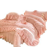 Ensemble de literie en velours de lait à motif princesse girly, ensemble de housse de couette en velours de lait imprimé épais et confortable