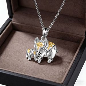 Collana Unisex in Lega di Bambù con Elefante Inciso, Accessorio Personalizzato di Tendenza Stile Europeo-Americano, Ciondolo Portafortuna per la Festa della Mamma - Product Image 2
