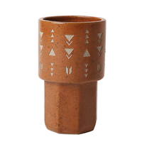 Tasse à café en céramique empilable d'Arabie Saoudite, motif géométrique tribal, tasse à Qahwa arabe avec logo personnalisé