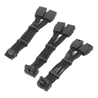Câble gaufré 16AWG RTX4090 RTX4080 12VHPWR 16P(12+4) vers adaptateur connecteur coudé à 90 degrés 2x8 broches