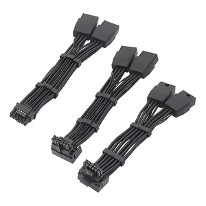 Câble gaufré 16AWG RTX4090 RTX4080 <span class=keywords><strong>12VHPWR</strong></span> 16P(12+4) vers <span class=keywords><strong>adaptateur</strong></span> connecteur coudé à 90 degrés 2x8 broches - Product Image 2