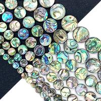 Perles rondes en coquille d'ormeau naturelle de 6 à 20 mm, trou droit, perles faites à la main, accessoires pour collier de bijoux DIY